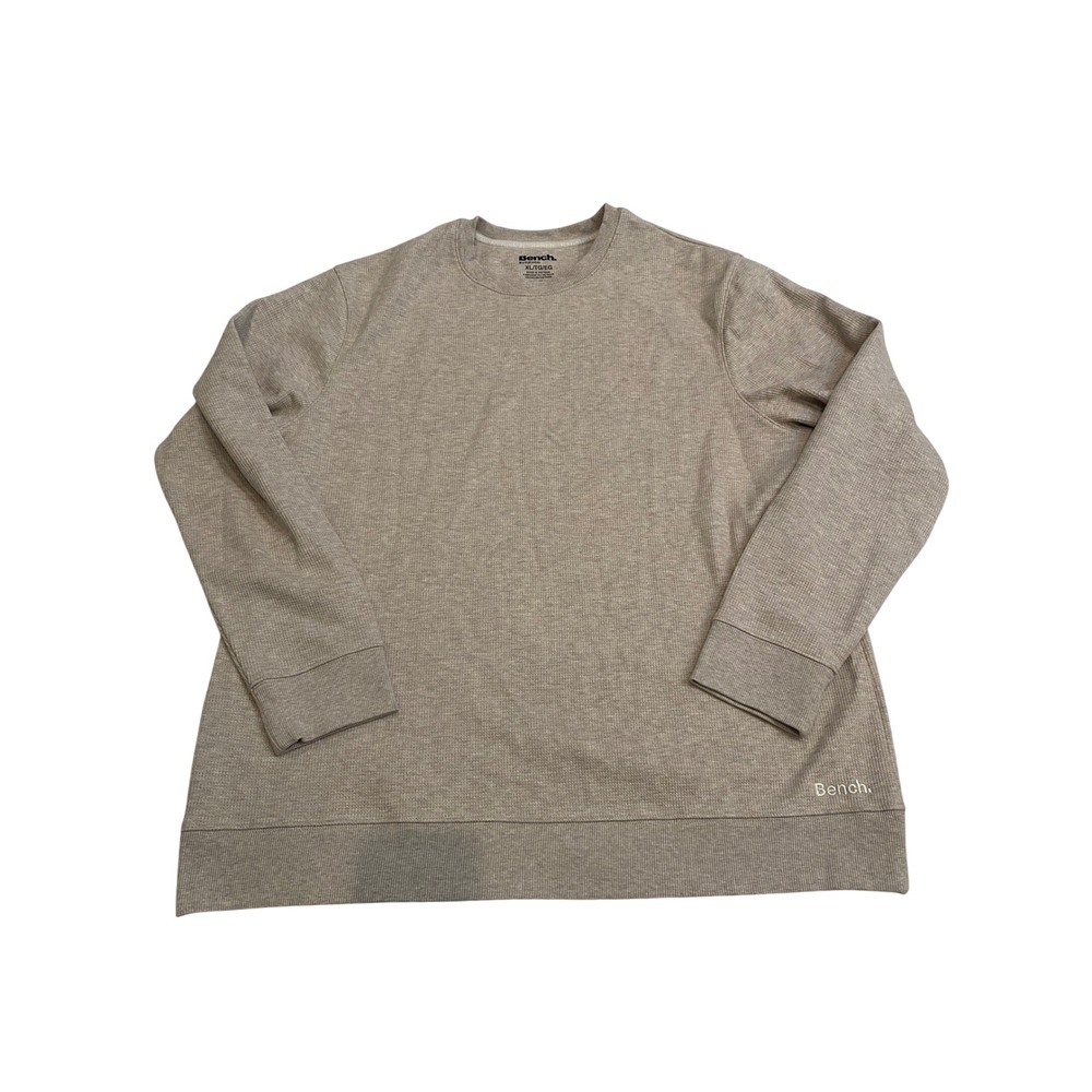 Bench Urbanwear Mens XL Tan Waffle Knit Thermal Long Sleeve Crew Neck Shirt